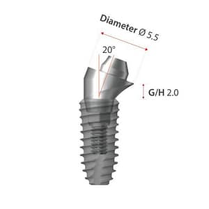 DENTIUM SuperLine Angled Screw Abutment (HEX/NON HEX 20° Angled)