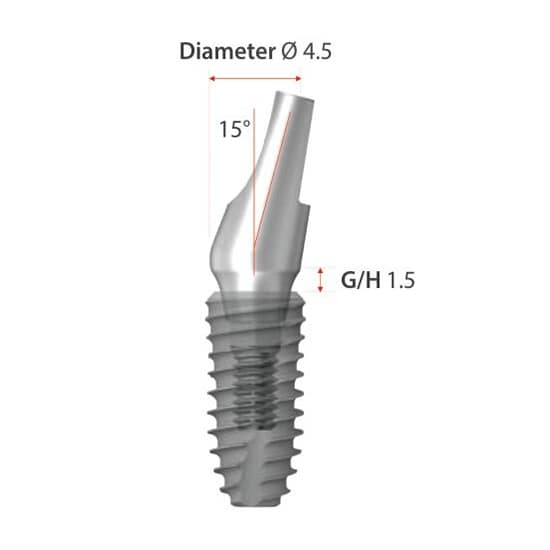 DENTIUM SuperLine Angled Abutment (HEX/NON HEX & 15°/ 25°)